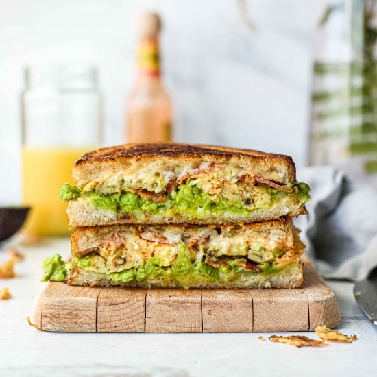 Bacon, Egg & Avocado Grilled Cheese