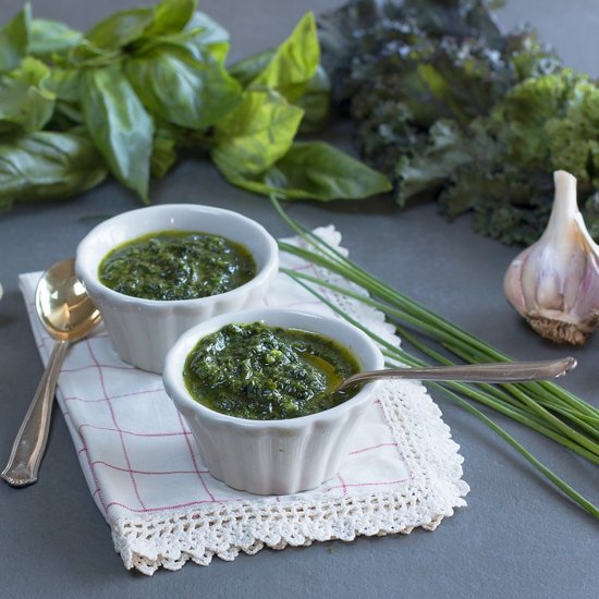 Basil, Kale & Chive Pistou