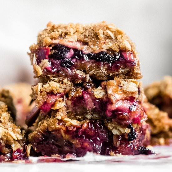 Jammy Apple Blueberry Crumble Bars