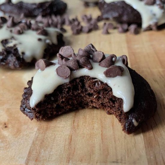 Cookie Dough Glazed Brownie Cookies