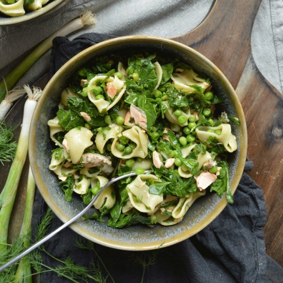 Green pasta salad