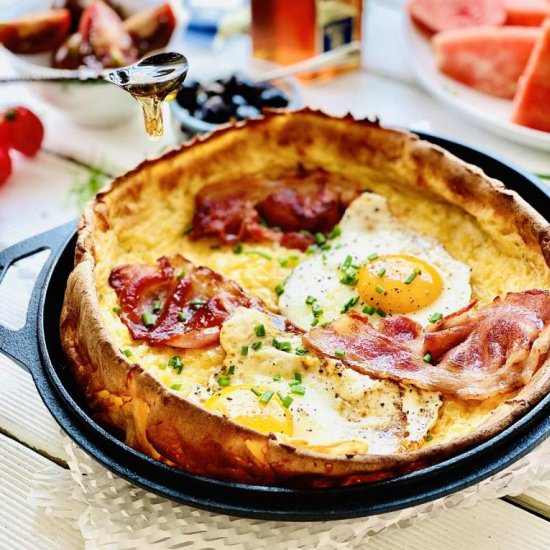 Bacon and Eggs Dutch Baby Pancakes