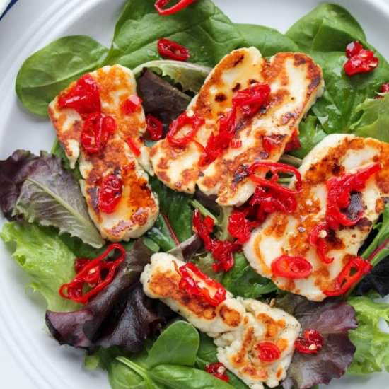 Fiery Halloumi Salad