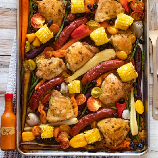 Sheet Pan Chicken with Chorizo