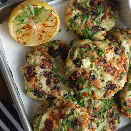 Spinach Feta Chicken Patties