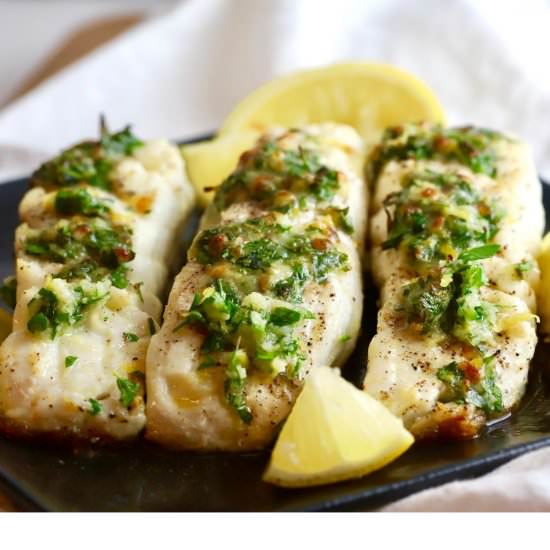 Broiled Halibut with Gremolata