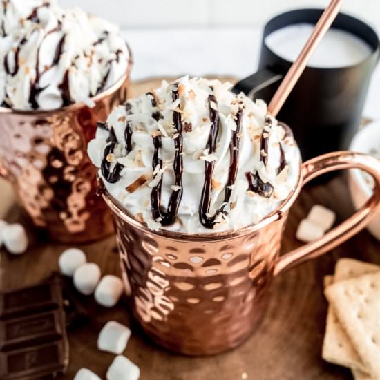 Boozy Coconut Hot Chocolate