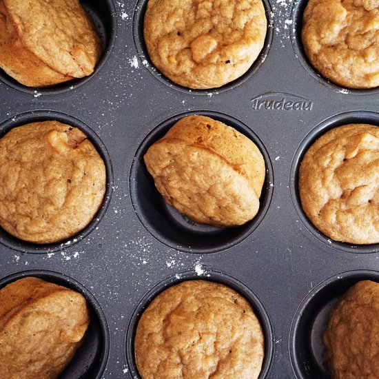 Healthy Papaya Banana Muffins