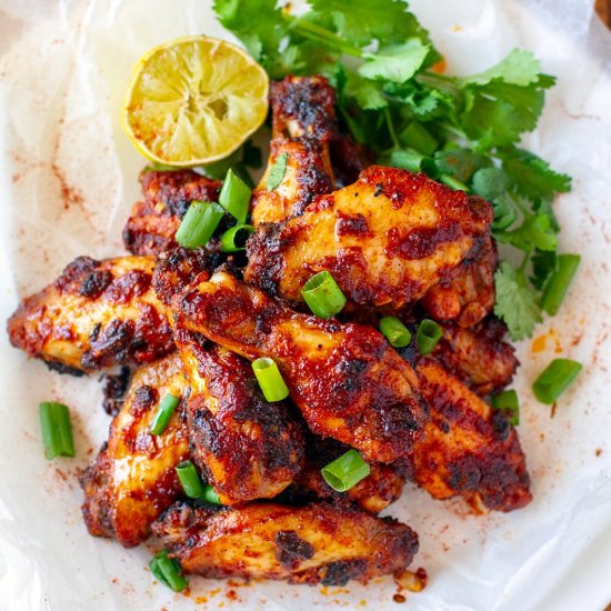 Sticky Glazed Smoky Chicken Wings