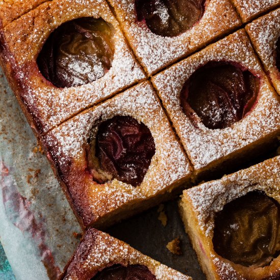 Plum and Almond Traybake