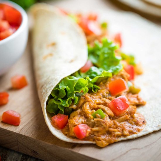 Easy, Cheesy BBQ Chicken Wraps