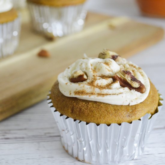 Maple Pecan Pumpkin Cupcakes