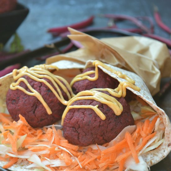 Oven-baked Beetroot Falafel