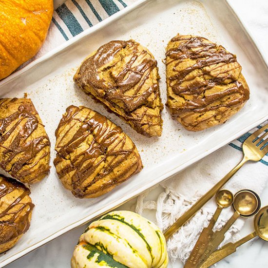 Paleo Pumpkin Scones w/Spiced Glaze