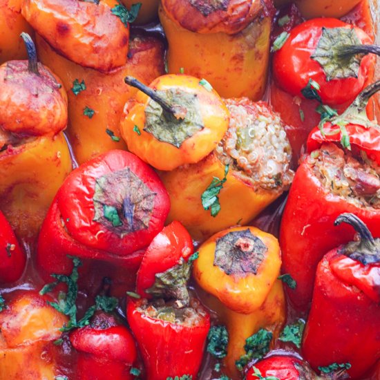 Spicy Quinoa Stuffed Mini Peppers