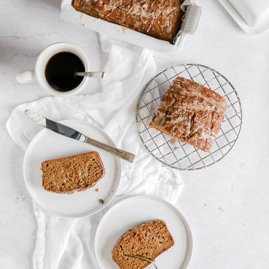 pumpkin bread with maple glaze