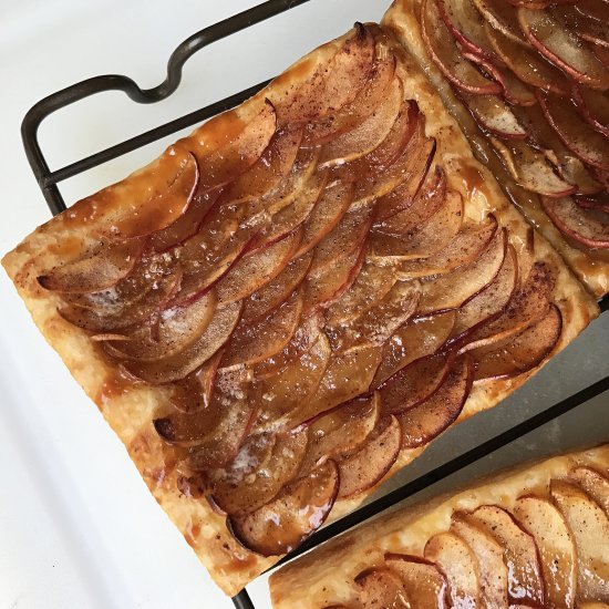 Caramel Crabapple Puff Pastry Tart