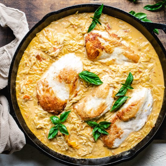 Creamy Chicken Skillet w/ Orzo