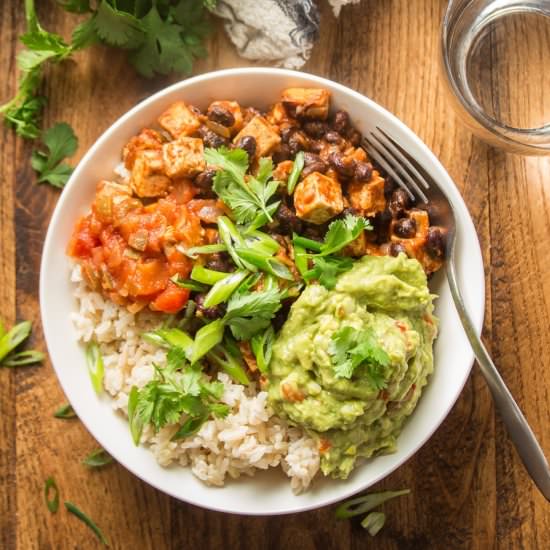 Spicy Tofu Burrito Bowls