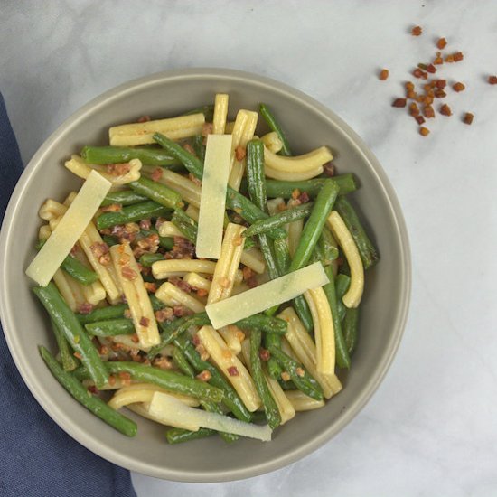 Green Beans and Pancetta Pasta