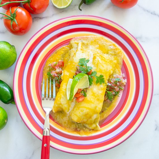 Green Chile Chicken Enchiladas