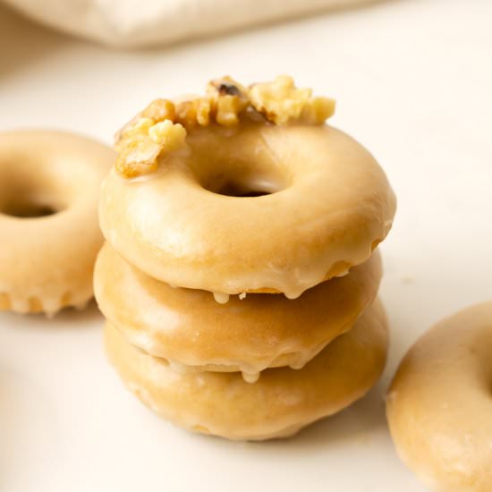 Vegan Maple Glazed Doughnuts