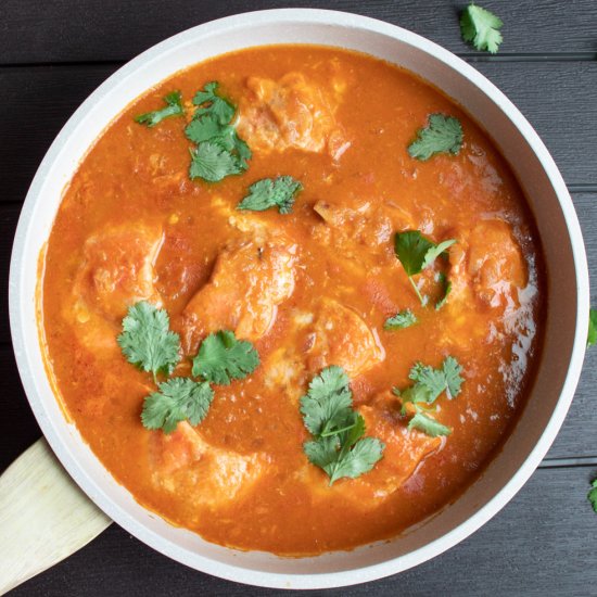 Tomato coconut salmon curry Indian