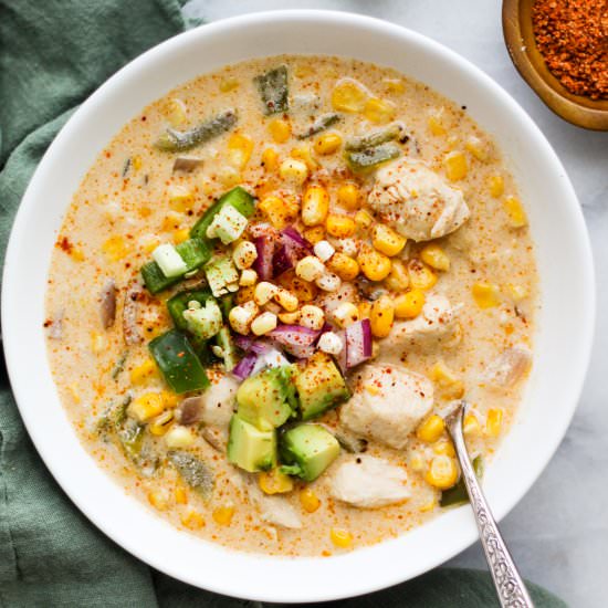 Street Corn and Chicken Chowder