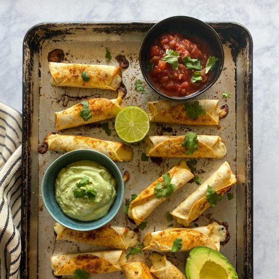 Fish Stick Taquitos & Avocado Crema