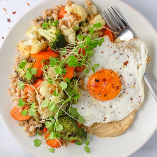 Farro, Vegetable, & Egg Bowl