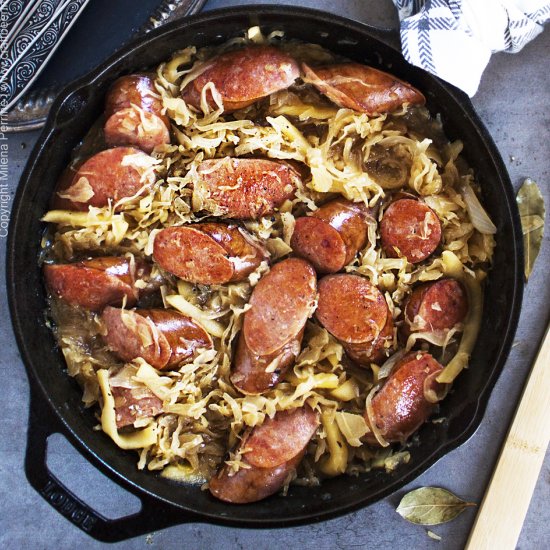 kielbasa and sauerkraut