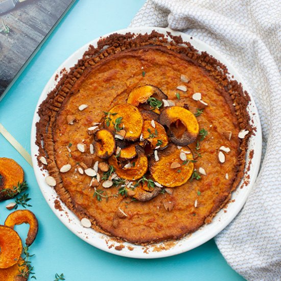 Roasted Butternut and Almond Quiche