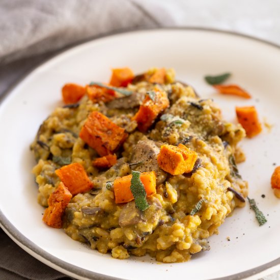 Vegan Pumpkin Risotto Instant Pot