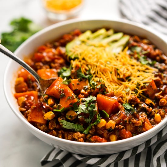 Turkey Sweet Potato Chili