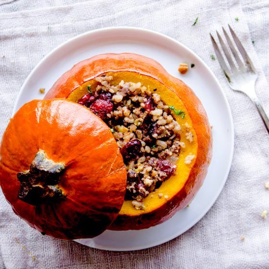 Vegan Stuffed Pumpkin