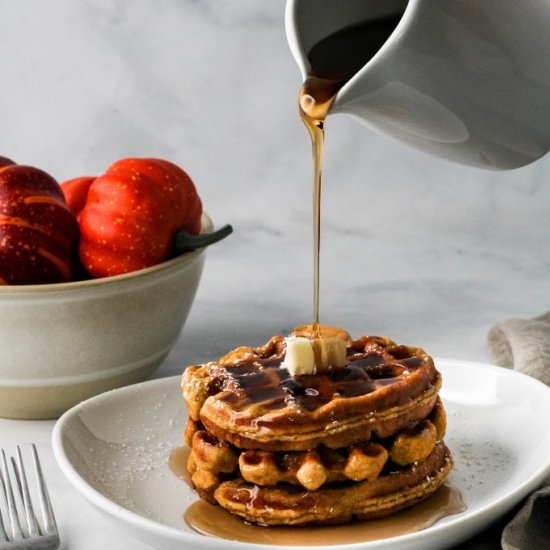 Gluten Free Pumpkin Mochi Waffles