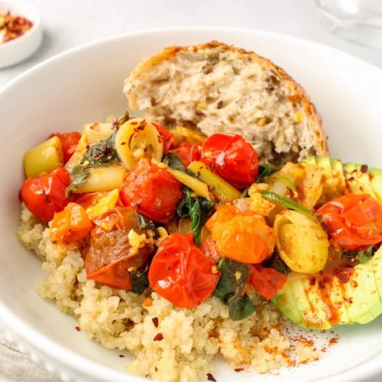 Savory breakfast quinoa bowl