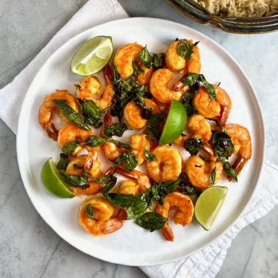 Shrimp & Basil Stir-Fry