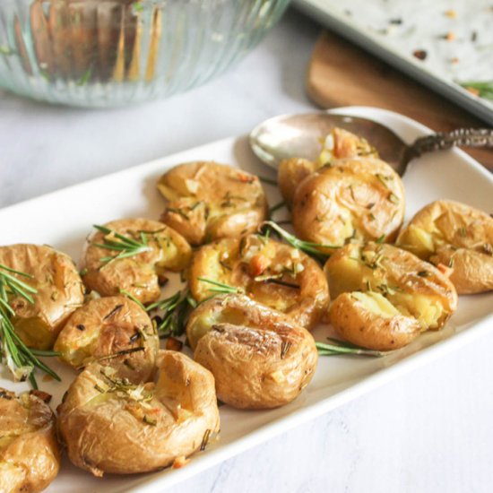 Smashed Garlic Rosemary Potatoes