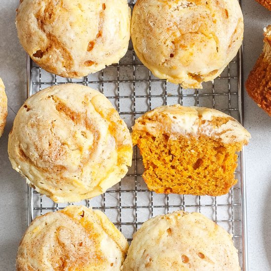 Pumpkin Cream Cheese Swirl Muffins