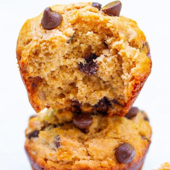 PB Banana Chocolate Chip Muffins