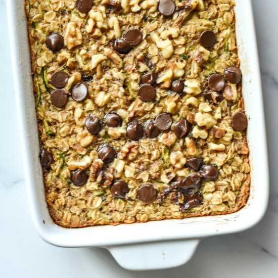 Zucchini Banana Bread Baked Oatmeal