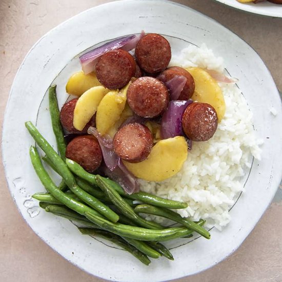 One Pan Kielbasa with Apples