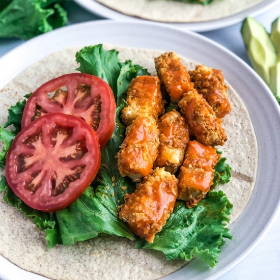 Vegan Crispy Buffalo Tofu Wrap