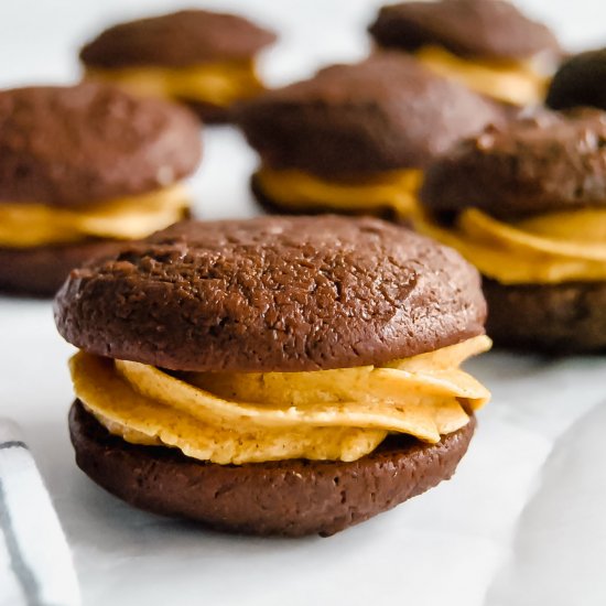 Chocolate Pumpkin Whoopie Pies