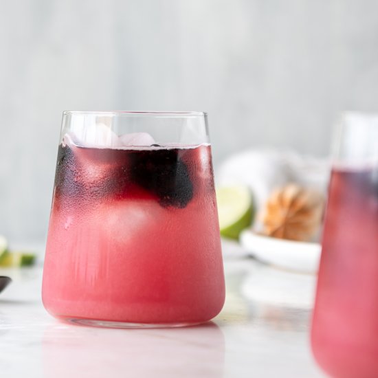 blackberry tequila spritzer