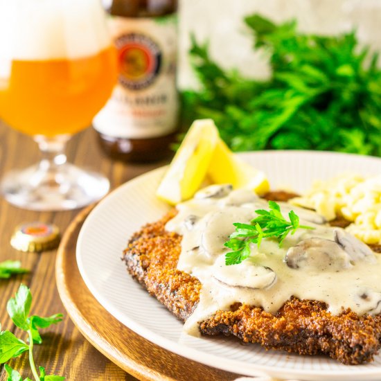 Beer-Brined Schnitzel With Gravy