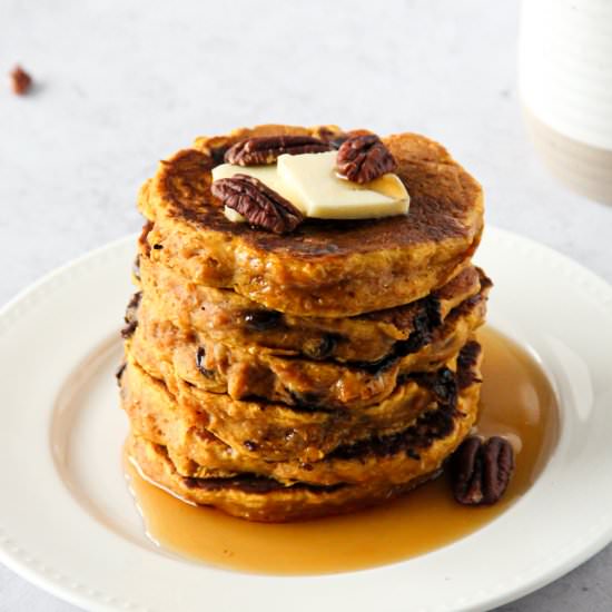 Pumpkin Chocolate Chip Pancakes