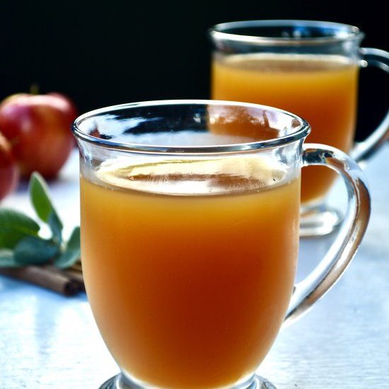 Hot Apple, Honey, and Sage Cocktail