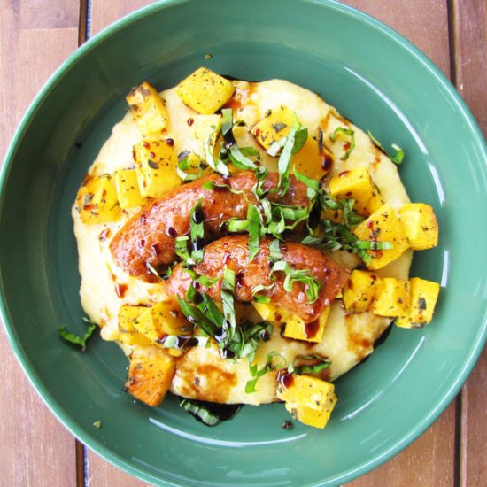 Sage Squash & Sausage on Polenta